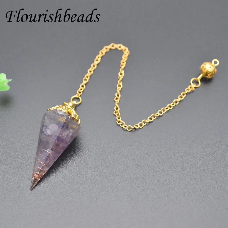 7 Chakra Healing Crystals Divination Dowsing Rose Quartz for Natural Stone Pendulums Antique Luck Pendant Pendulo 2pcs/lot