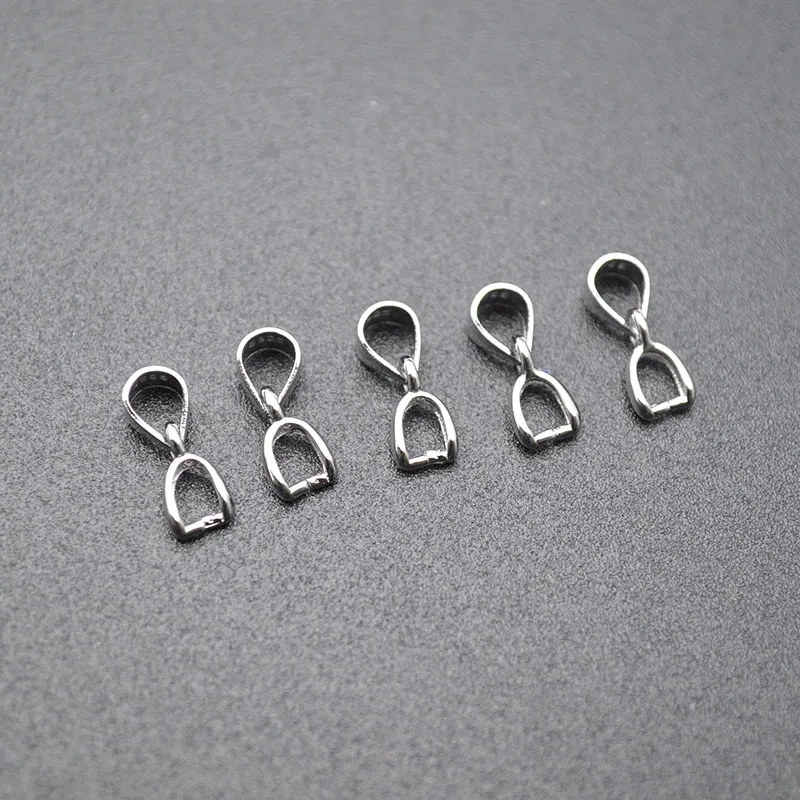 30pc/lot S925 Silver Melon Seeds Buckle Charm Connector Bale Pinch Clasp Clips Pendant Clasps Hook Supplies For Jewelry Findings