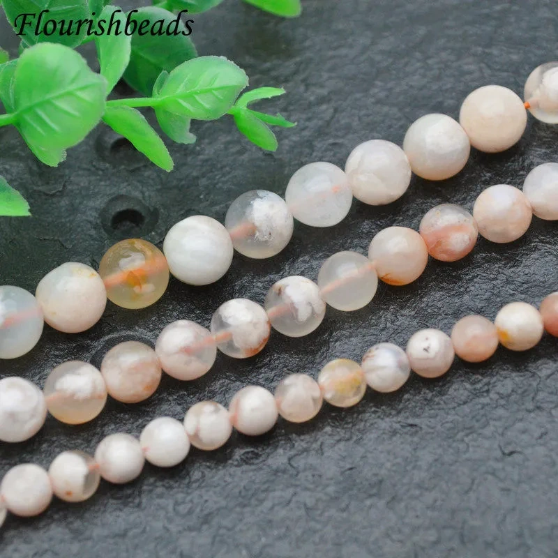 6mm 8mm 10mm Round Beads Natural Cherry Blossom Agate For Jewelry Making Supply Earrings Necklace Gemstone Loose Beads 5 Strands