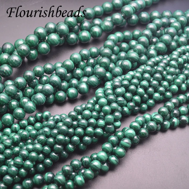 4/6/8/10/12/14mm High Quality Grade A Natural Malachite Round Loose Beads  for DIY Bracelet Necklace Jewelry Findings