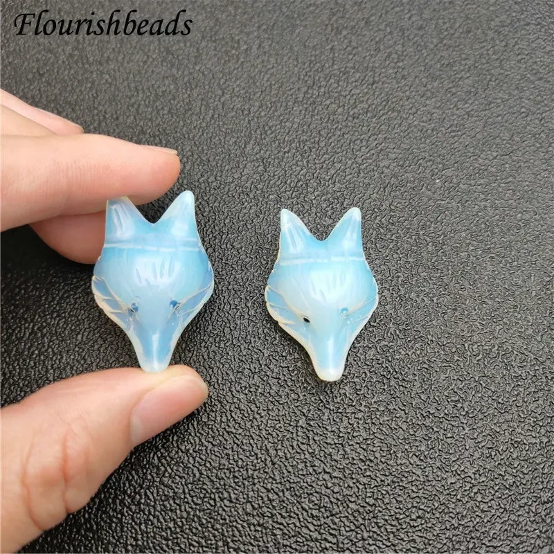 Natural Opal Stone Carved Fox Pendant Fit Necklace Making Increase Luck with The Opposite Sex Jewelry