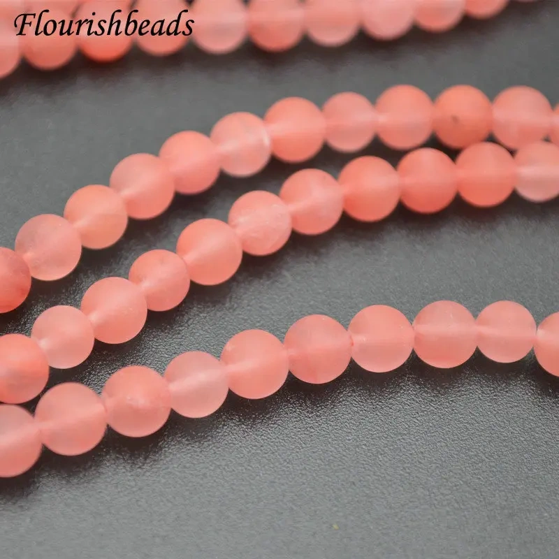 6mm 8mm 10mm Matte Stone Round Beads Natural Cherry Quartz Jewelry Making Earrings Necklace Stone Loose Beads 10 Strands