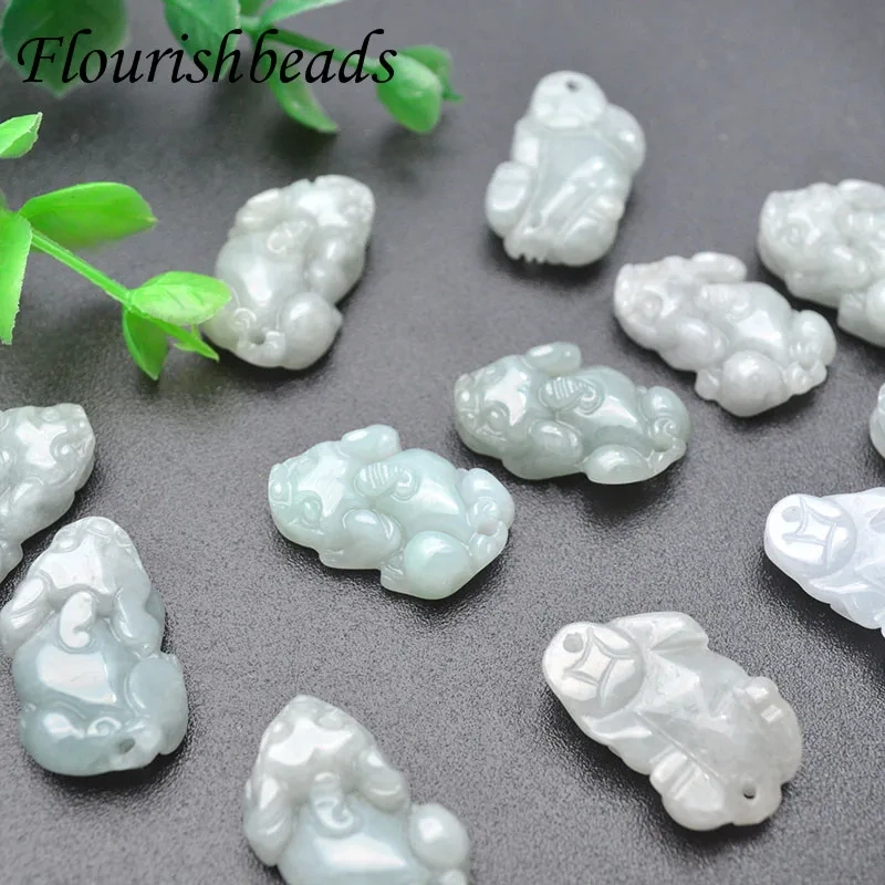 13x20mm Natural Jade Stone Carved Carved Pixiu Pendant Fit Necklace Making Increase Luck with The Opposite Sex Jewelry 5pcs