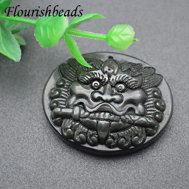 Natural Rainbow Obsidian Carved Laughing Buddha Gemstone Pendant Fit Necklace Buddhism Religion Accessories 5pcs / Lot