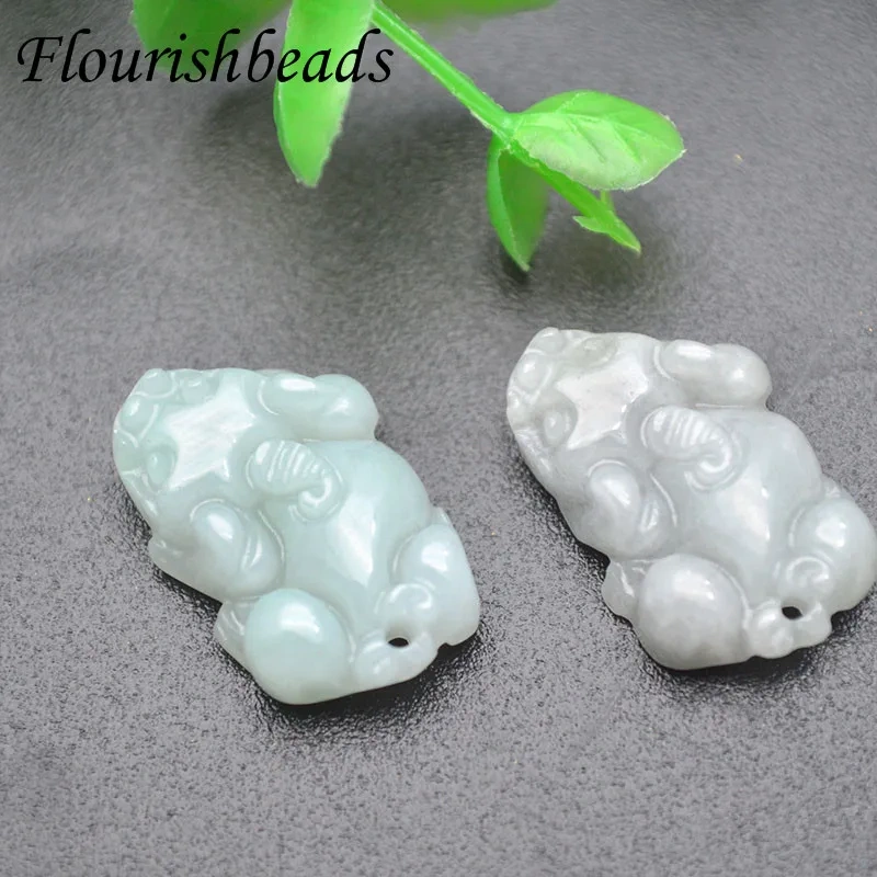 13x20mm Natural Jade Stone Carved Carved Pixiu Pendant Fit Necklace Making Increase Luck with The Opposite Sex Jewelry 5pcs