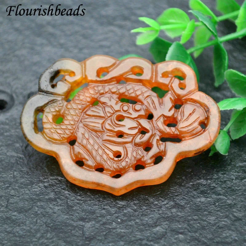 Various Shape Natural Antique Hsiuyen Jade Carved Antique Chinese Dragon Double Fish Chinese Knot  Lucky Wealth Pendant