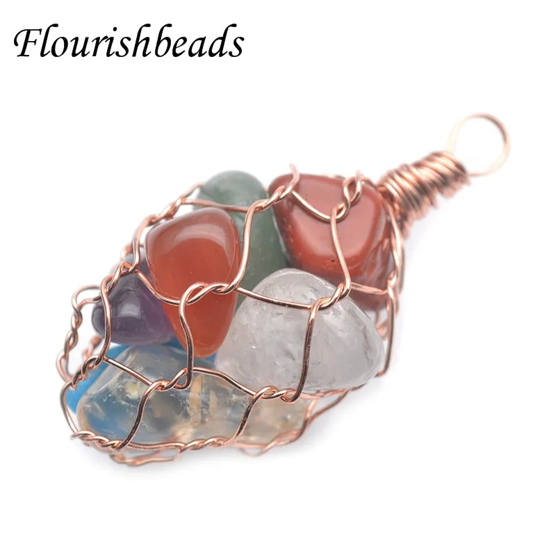 7 Chakra Healing Crystal Pendant Wire Winding Charms for Yoga Energy  Couple Pendant Necklace Jewelry Making