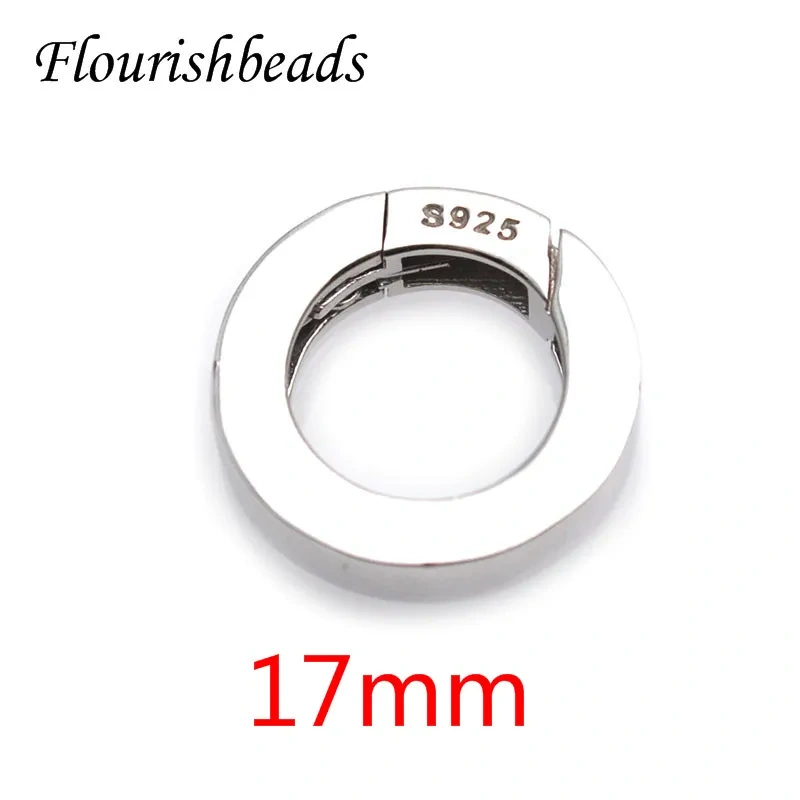 925 Silver Anti Fading O Ring Spring Clasps Round Carabiner Hook Dog Buckles Connector for DIY Fine Jewelry