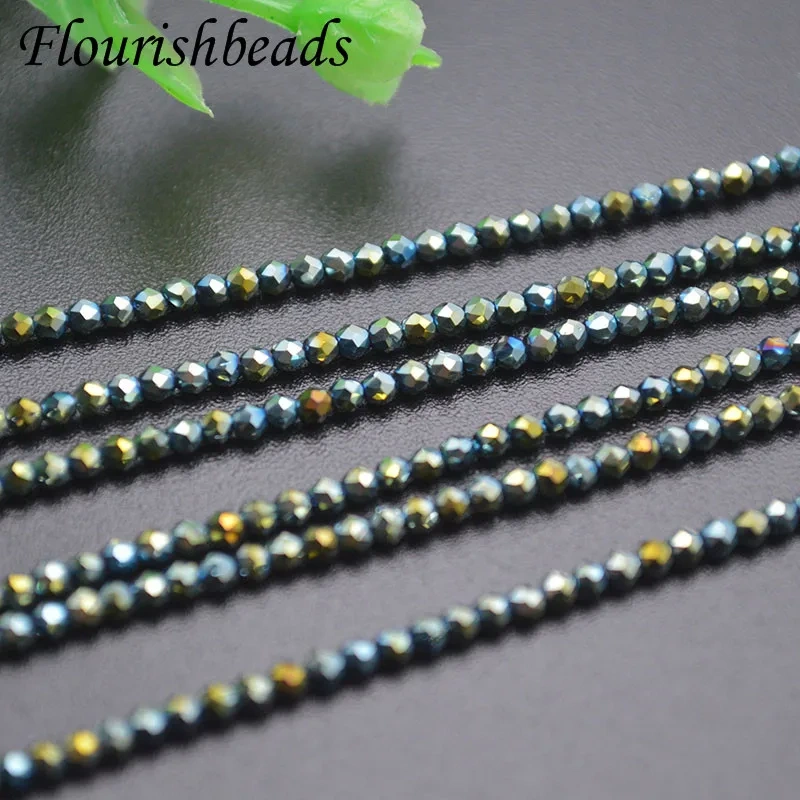 Wholesale Multi Color 2mm Faceted Glass Crystal Quartz Round Beads for Jewelry Making DIY Bracelet Necklace 100strand/lot