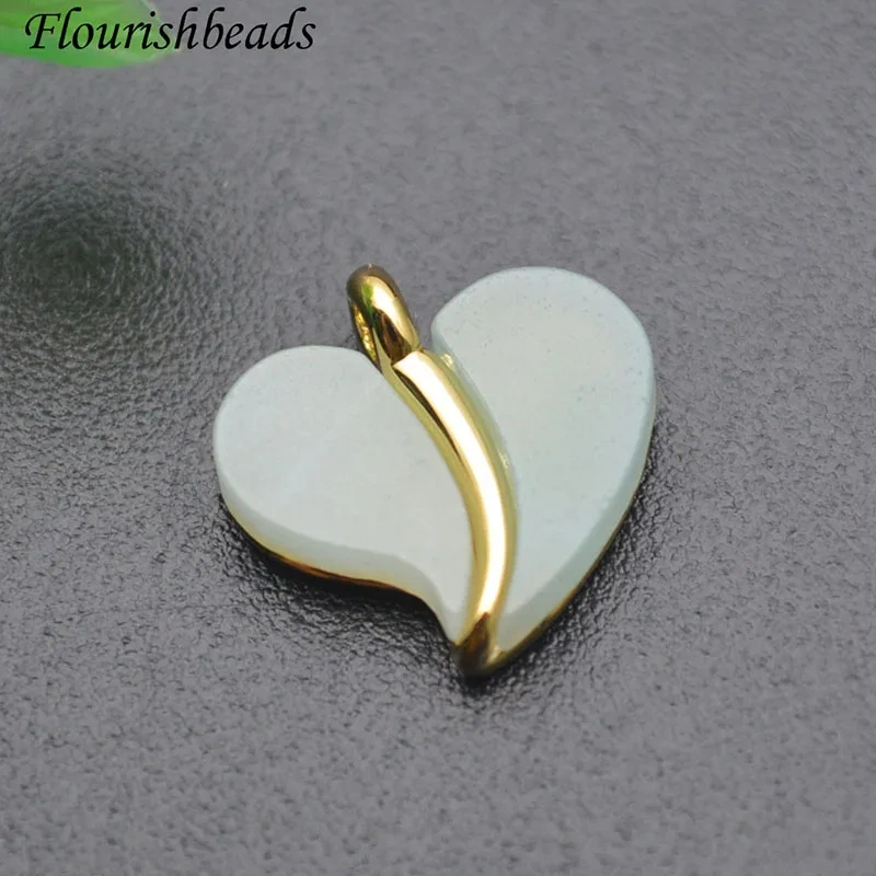 12x12mm New Style Sunstone Cute Love Heart Shape Charms DIY Earrings Necklace Gemston Pendant for Women Jewelry Making