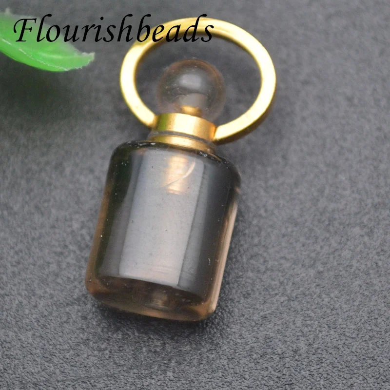 Natural Stone Perfume Bottle Pendant Small Size Crystal Amethysts  for DIY Necklace Pendant Earring  Jewelry Making 5pcs/lot