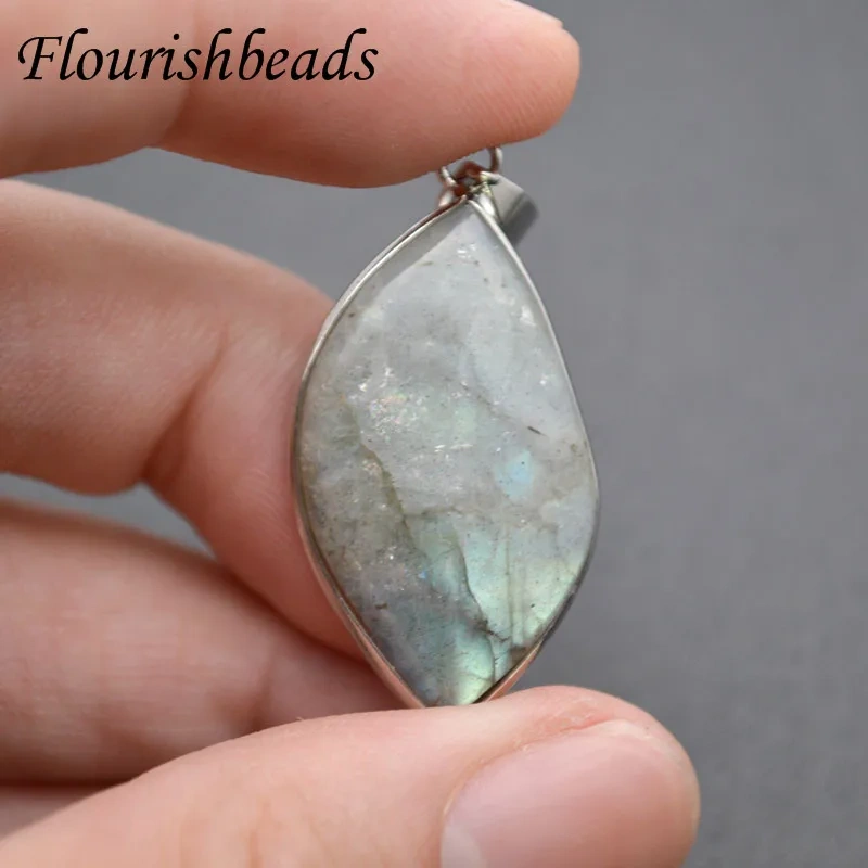 Natural Irregular Crystal Labradorite Pendant  Healing Stone Meditation Pendants for DIY Jewelry Necklace 5pcs/lot