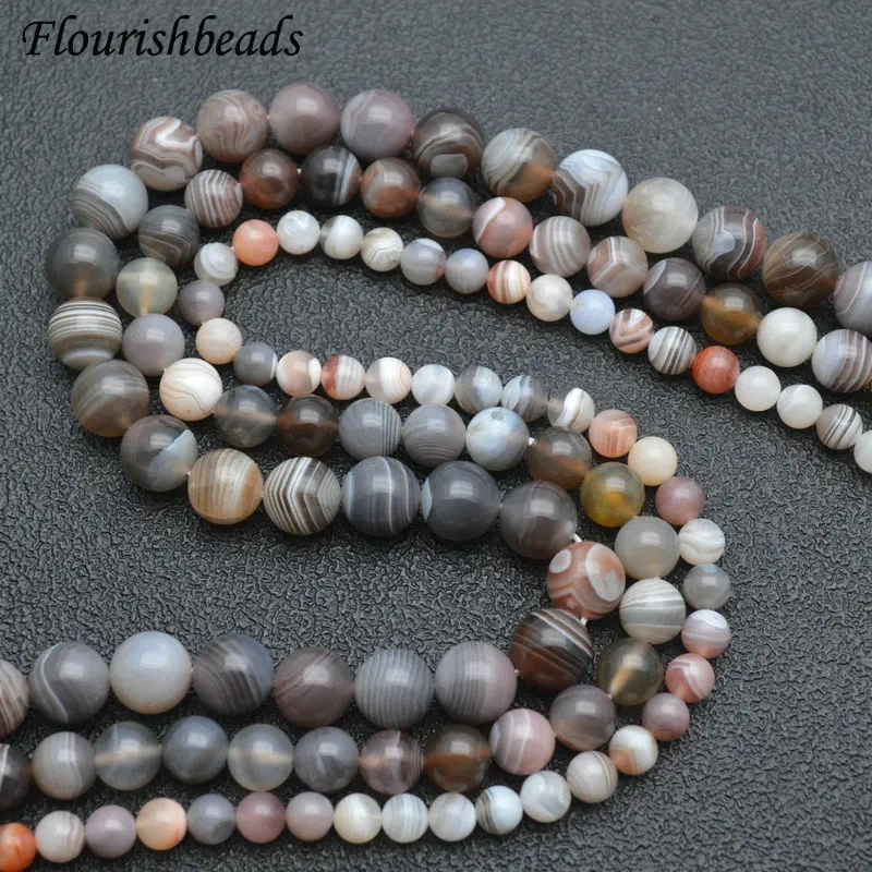 6mm 8mm 10mm 12mm 14mm Natural Grey Persian Agate Round Beads Jewelry Making Earrings Necklace Stone Loose Beads 5 Strands