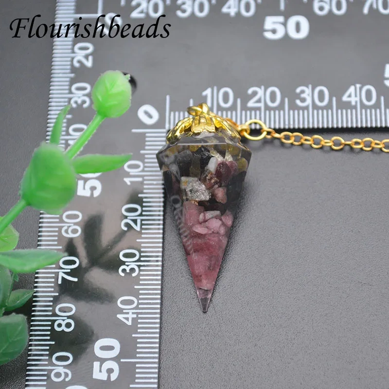 7 Chakra Healing Crystals Divination Dowsing Rose Quartz for Natural Stone Pendulums Antique Luck Pendant Pendulo 2pcs/lot