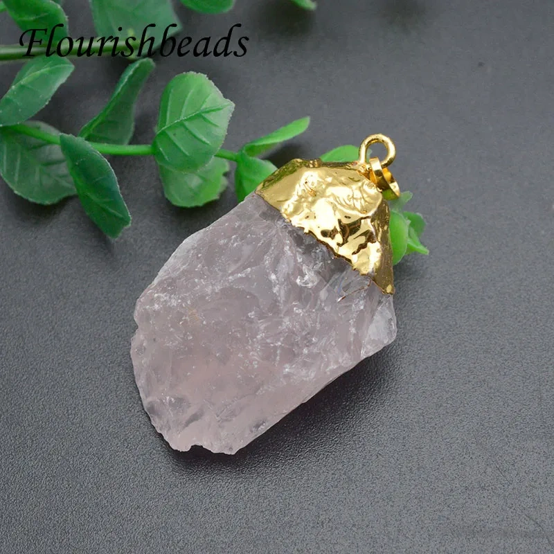 High Quality Big Size Natural Rough Raw Mineral Rose Quartz Stone Nugget Pendants Fashion Necklace Jewelry Making 40-50mm