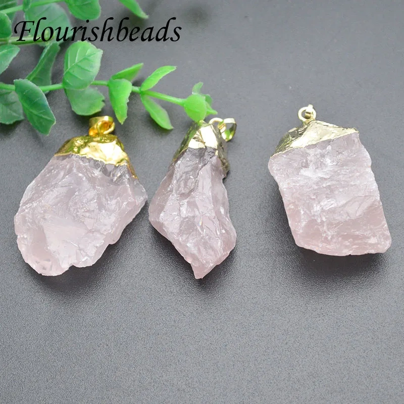 High Quality Big Size Natural Rough Raw Mineral Rose Quartz Stone Nugget Pendants Fashion Necklace Jewelry Making 40-50mm