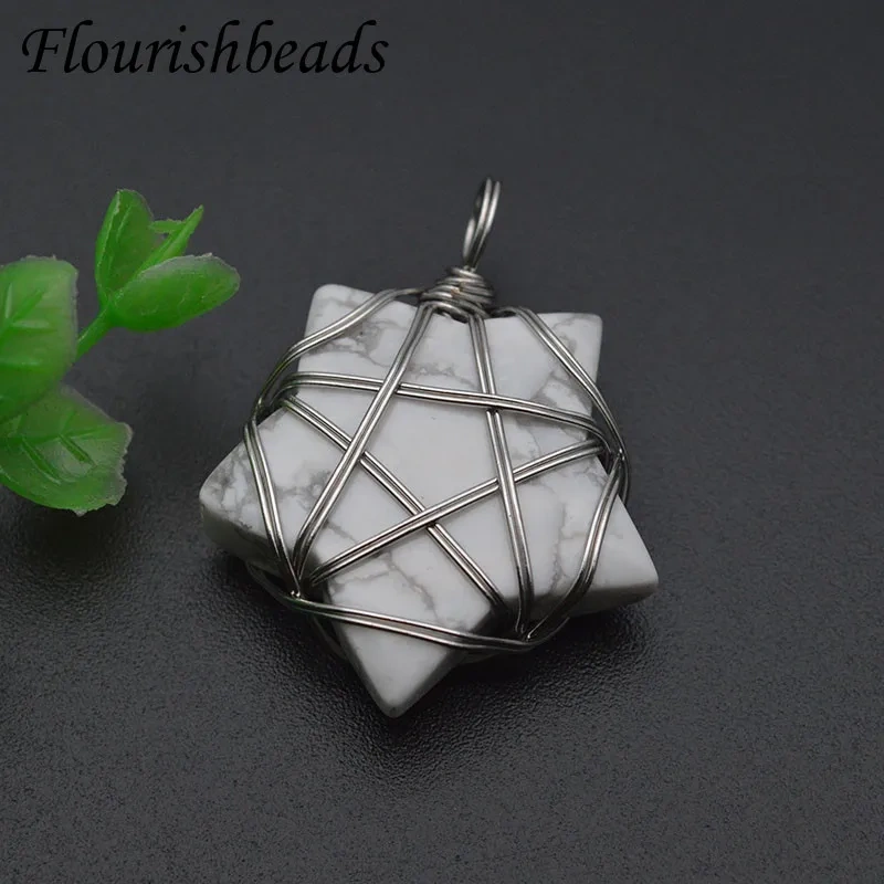 Good Quality Natural Stone Star Charms Energy Pendants Crystal Quartz  for Diy Jewelry Accessories Making 5pcs/lot