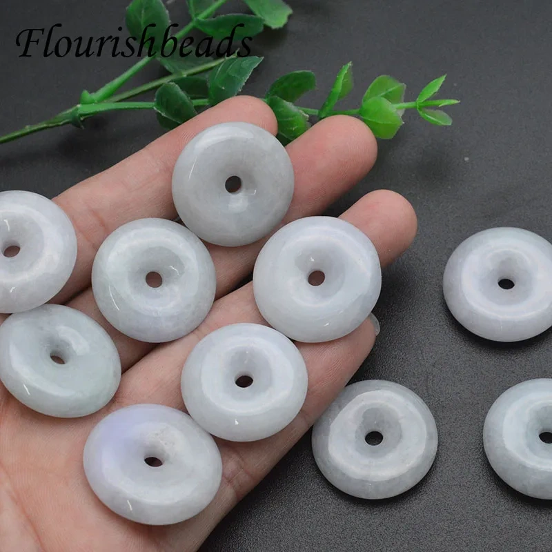 Flat Round Smooth 25mm natural J Donut Shaped Pendant for Handmade for Necklace Bracelets DIY Jewelry Components Making