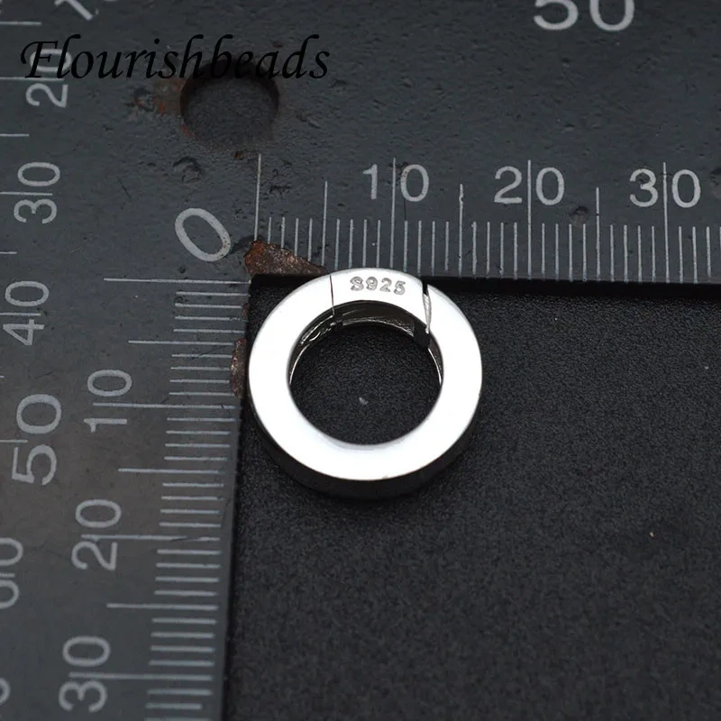 925 Silver Anti Fading O Ring Spring Clasps Round Carabiner Hook Dog Buckles Connector for DIY Fine Jewelry