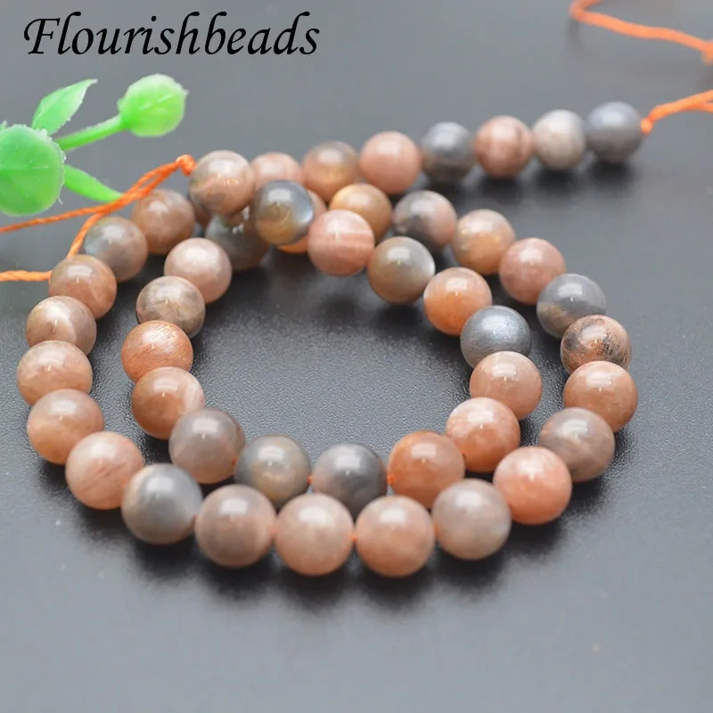 Wholesale 5 strands/lot Natural Gray Black Gold Sunstone Round Loose Beads 6mm 8mm 10mm