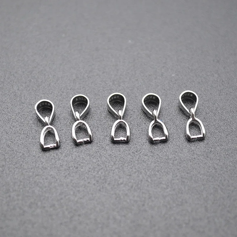 30pc/lot S925 Silver Melon Seeds Buckle Charm Connector Bale Pinch Clasp Clips Pendant Clasps Hook Supplies For Jewelry Findings