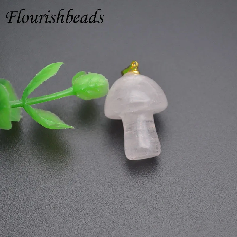 10pcs/lot Mix Natural Stone Quartz Crystal Amethyst Agates Mushroom Shape Pendant for DIY Jewelry Making Accessories