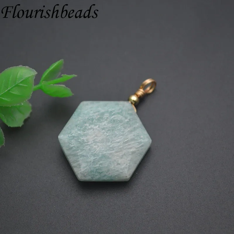 Natural Gemstone Faceted Star Shape Pendant Amethyst Lapis Crystal Green Aventurine Charms DIY Healing Meditation Jewelry Gifts