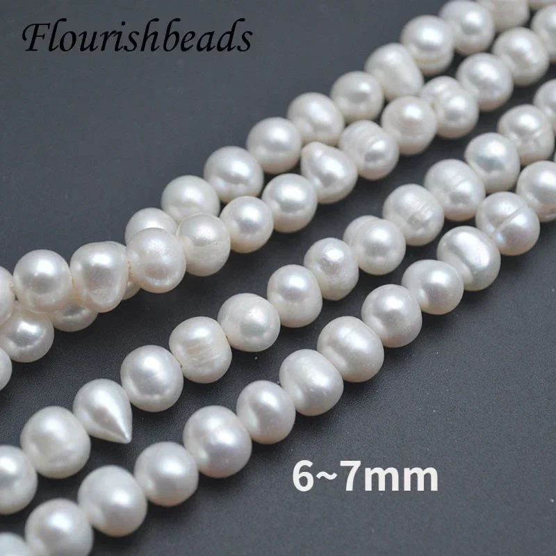 Wholesale 5~11mm White Natural Freshwater Pearls Potato Shapa Oval Round Loose Beads Baroque Beaded for DIY Jewelry Making