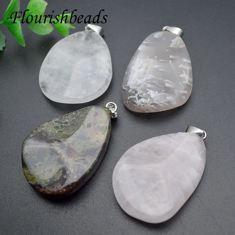 1pcs Natural Stone Red Jesper White Crystal Irregular Shape Pendant for DIY Jewelry Making Necklace