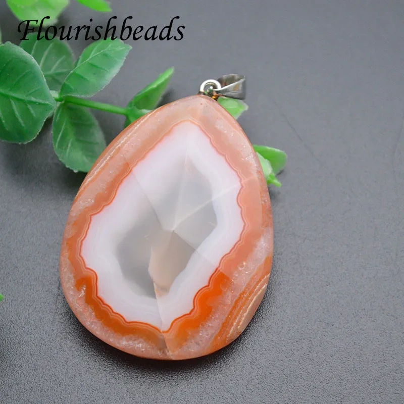 3pcs Natural Stone Green Aventurine White Crystal Quartz Pendant for DIY Jewelry Necklace Making
