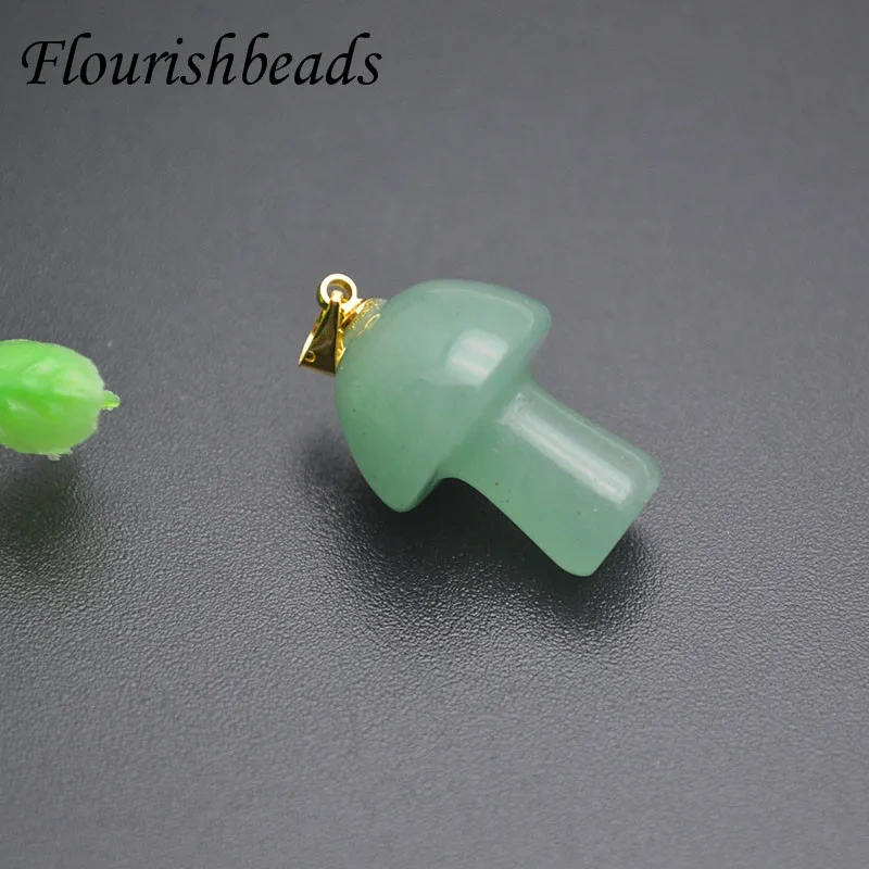 10pcs/lot Mix Natural Stone Quartz Crystal Amethyst Agates Mushroom Shape Pendant for DIY Jewelry Making Accessories
