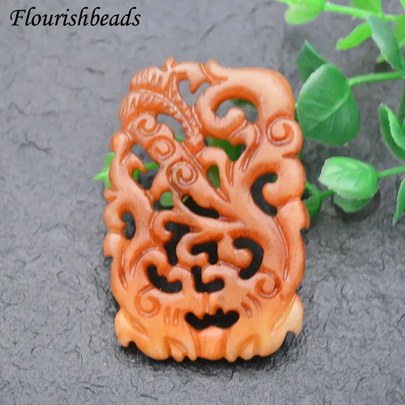 Various Shape Natural Antique Hsiuyen Jade Carved Antique Chinese Dragon Double Fish Chinese Knot  Lucky Wealth Pendant