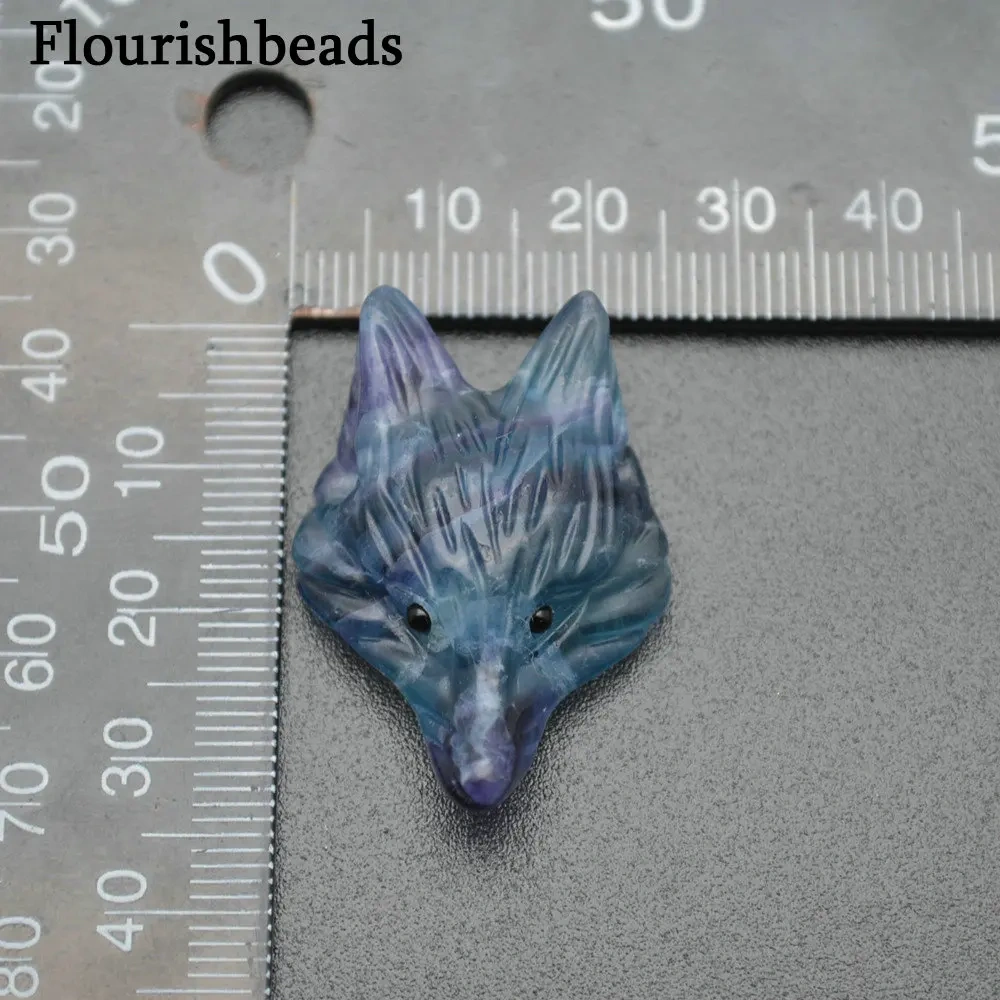 Cute Natural Lapis Lazuli Carving Stone Fox Love Pendant Necklace Making Supplies Gift