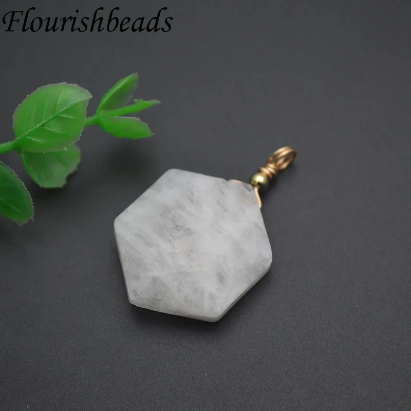 Natural Gemstone Faceted Star Shape Pendant Amethyst Lapis Crystal Green Aventurine Charms DIY Healing Meditation Jewelry Gifts