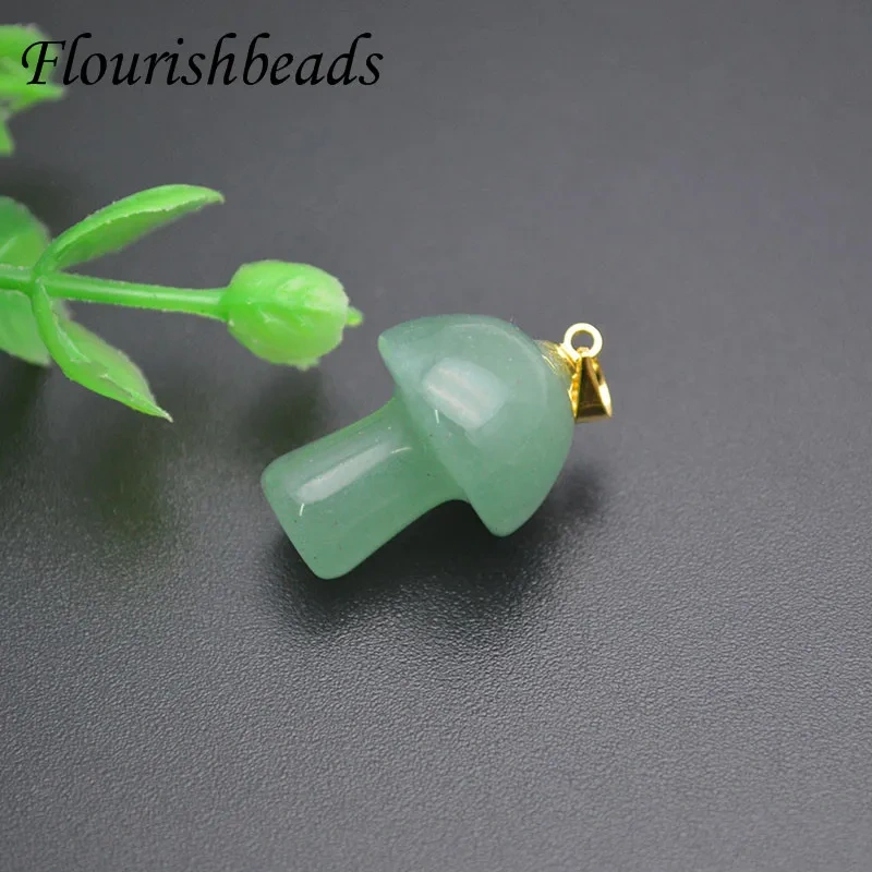 10pcs/lot Mix Natural Stone Quartz Crystal Amethyst Agates Mushroom Shape Pendant for DIY Jewelry Making Accessories