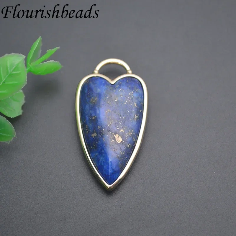 Natural Stone Crystal Rose Quartz Multicolor Love Heart Shape Amethyst Pendant Charms DIY Jewelry Necklace Accessories