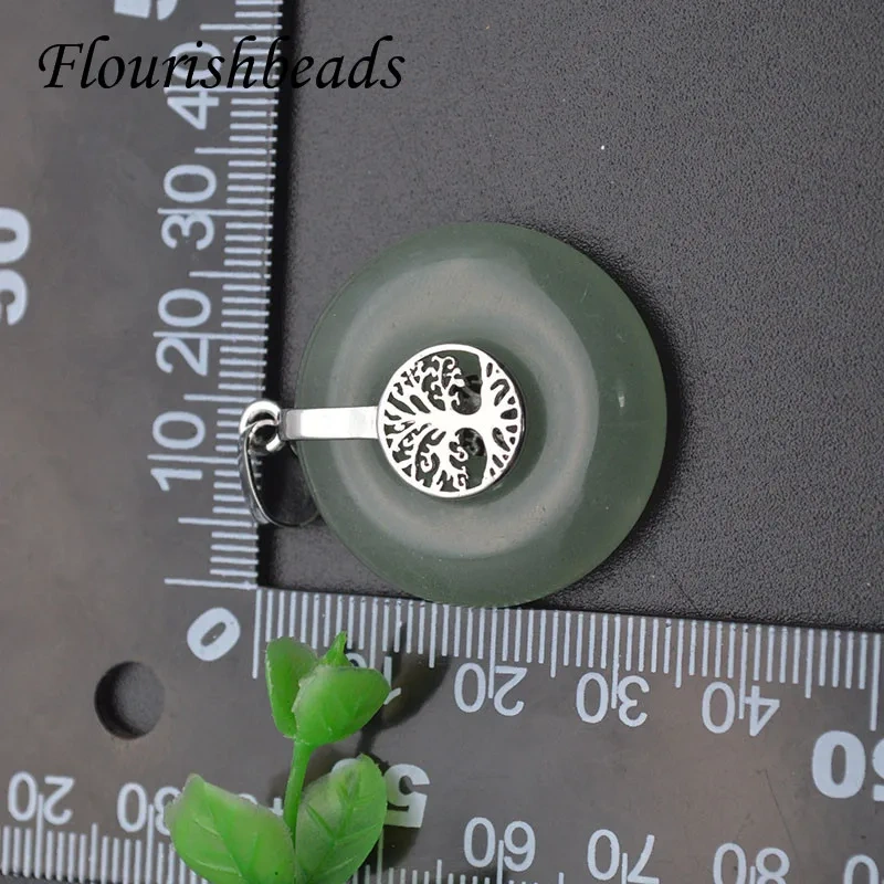 1-3pcs/lot Natural Stone Tree of Life Pendant Crystal Agate Charms Round Reiki Stone Energy Wisdom Trees DIY Necklace
