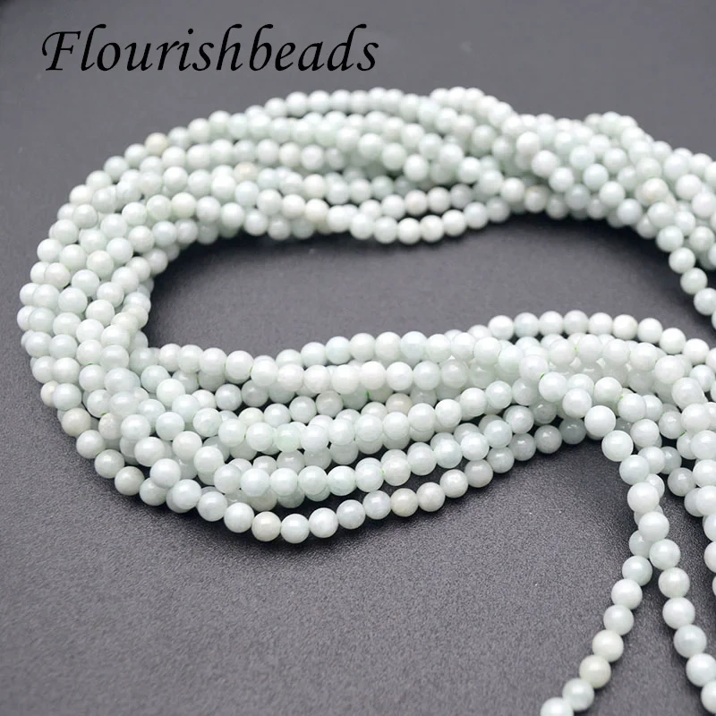 Wholesale 4-12mm Natural Burma Jade Smooth Round Loose Beads for Jewelry Making DIY Bracelet Necklace