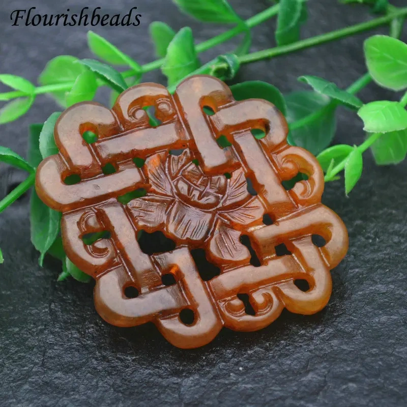 Various Shape Natural Antique Hsiuyen Jade Carved Antique Chinese Dragon Double Fish Chinese Knot  Lucky Wealth Pendant