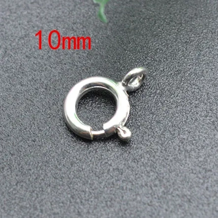 30pc/ Lot S925 Silver Round Claw Spring Rings Clasps Hooks 8mm 10mm for Necklace Bracelet Connectors DIY Jewelry Making Supplies