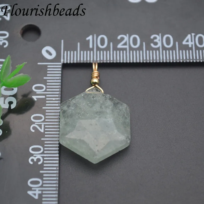 Natural Gemstone Faceted Star Shape Pendant Amethyst Lapis Crystal Green Aventurine Charms DIY Healing Meditation Jewelry Gifts
