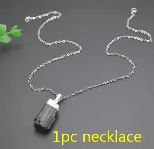 Wholesale 5pcs/lot  Irregular Raw Black Tourmaline Rough Pendant Necklace for Woman and Man Gift Fashion Jewelry