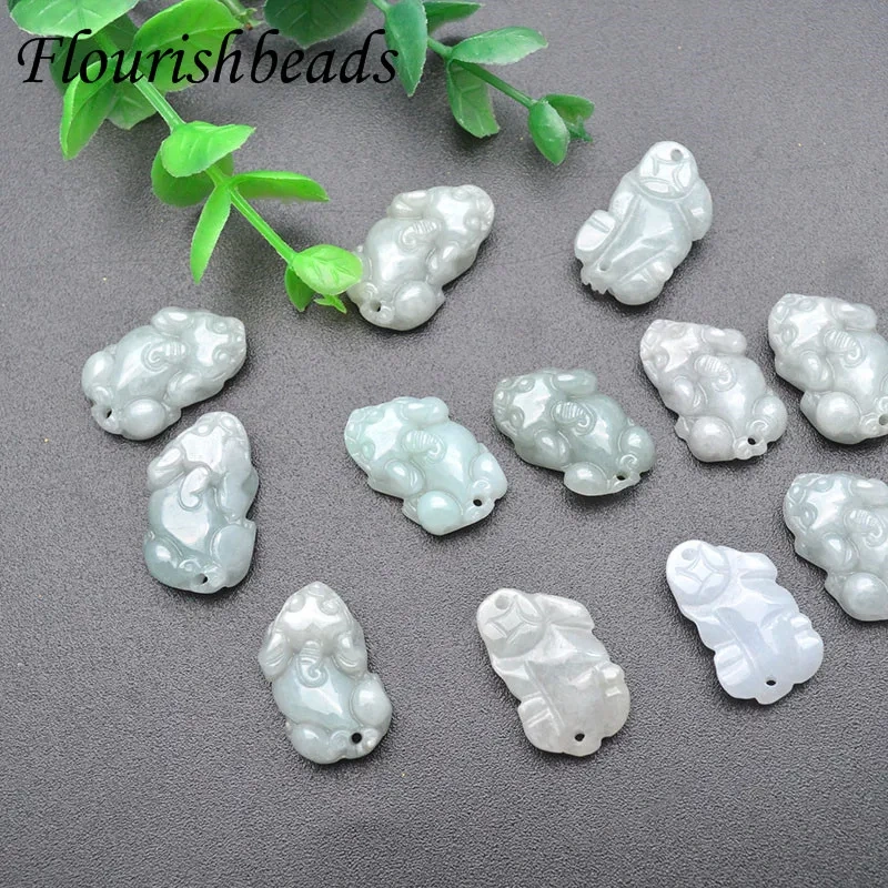 13x20mm Natural Jade Stone Carved Carved Pixiu Pendant Fit Necklace Making Increase Luck with The Opposite Sex Jewelry 5pcs