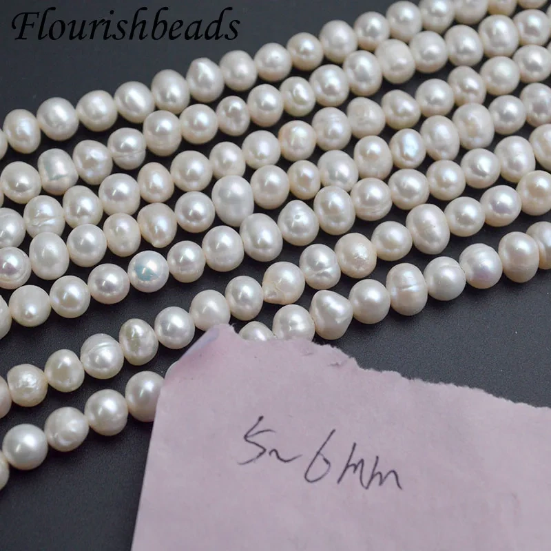 Wholesale 5~11mm White Natural Freshwater Pearls Potato Shapa Oval Round Loose Beads Baroque Beaded for DIY Jewelry Making