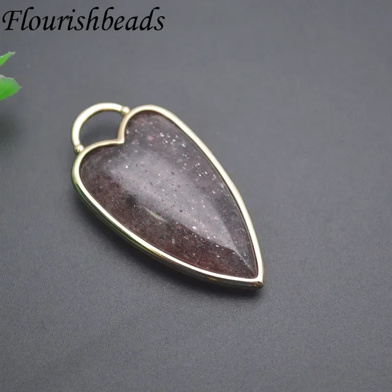 Natural Stone Crystal Rose Quartz Multicolor Love Heart Shape Amethyst Pendant Charms DIY Jewelry Necklace Accessories