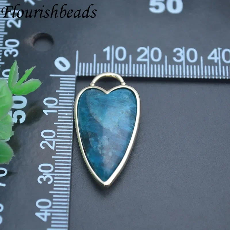 Natural Stone Crystal Rose Quartz Multicolor Love Heart Shape Amethyst Pendant Charms DIY Jewelry Necklace Accessories