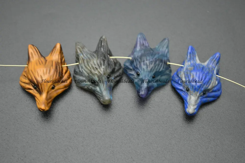 Natural Yellow Tiger Eye Stone Carved Fox Pendant Fit Necklace Making Increase Luck with The Opposite Sex Jewelry