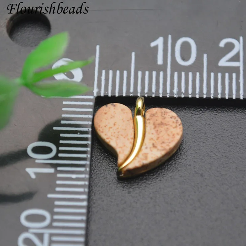 12x12mm New Style Sunstone Cute Love Heart Shape Charms DIY Earrings Necklace Gemston Pendant for Women Jewelry Making