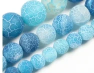 6mm 8mm 10mm Matte White and Black Color Dragon Veins Agate Stone Round Loose Beads Jewelry Making Supplies