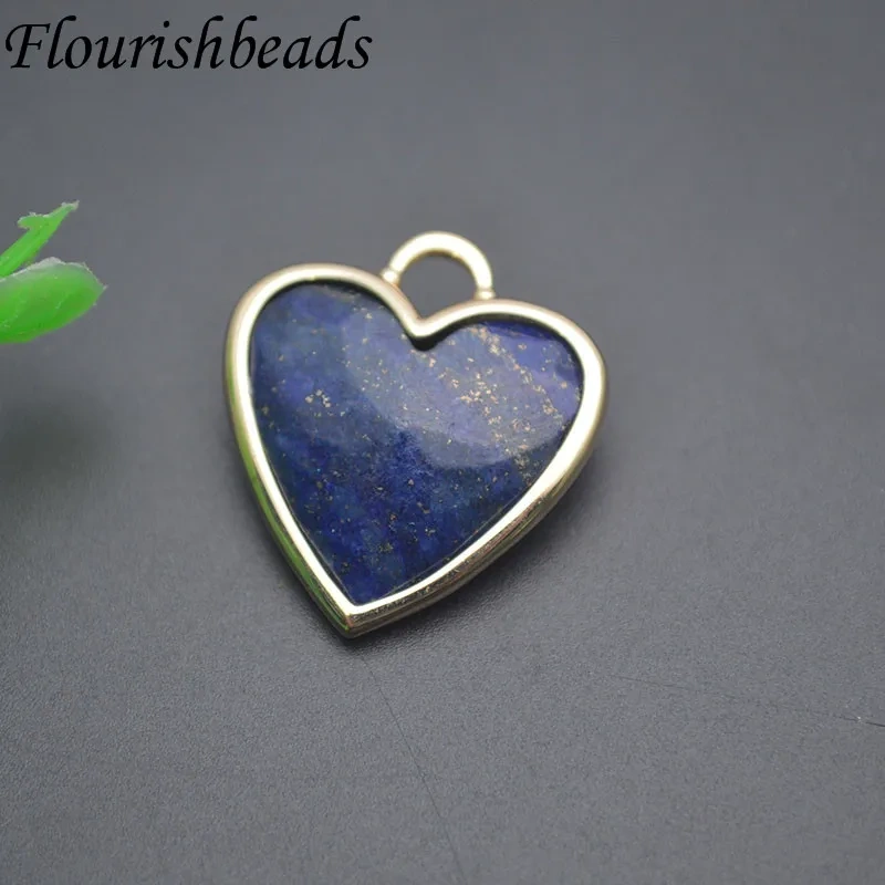Gold Plated Natural Rose Quartz Amethyst Crystal Heart Shape Pendant Reiki Forever Love Charms Fashion Jewelry